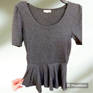 Dark Gray Peplum T-shirt Size Small